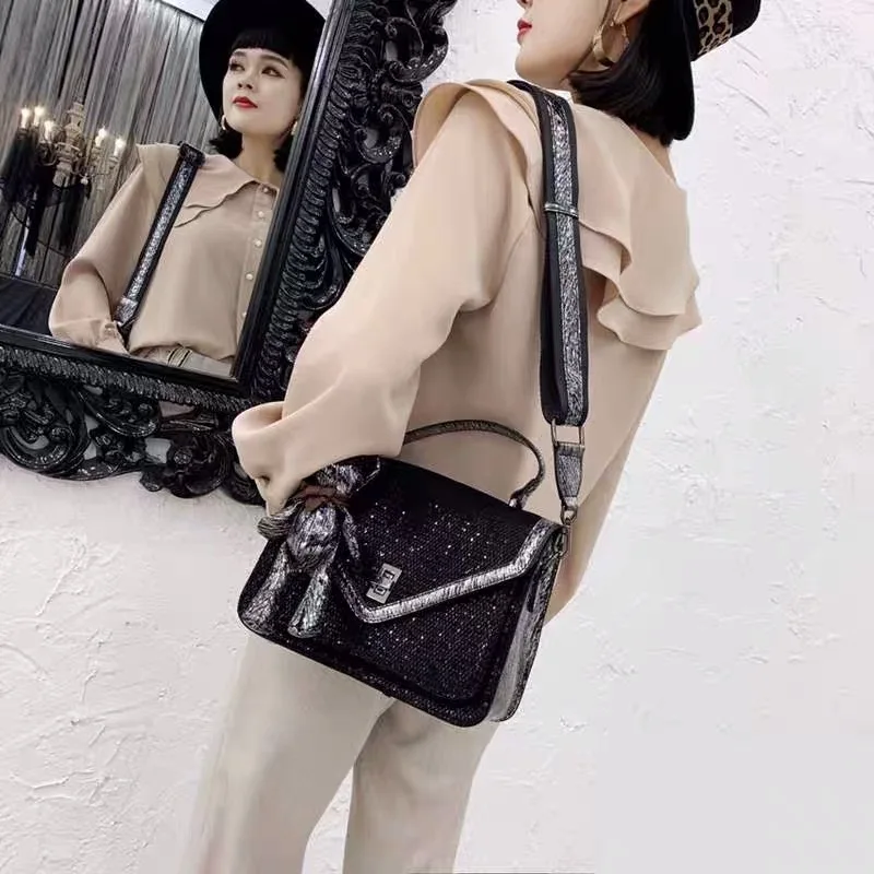 Кошелек hombro de cadena para mujer кошелек lujo кошелек Mujer marcas famosas de diseньador bolso de mano черный с блестками