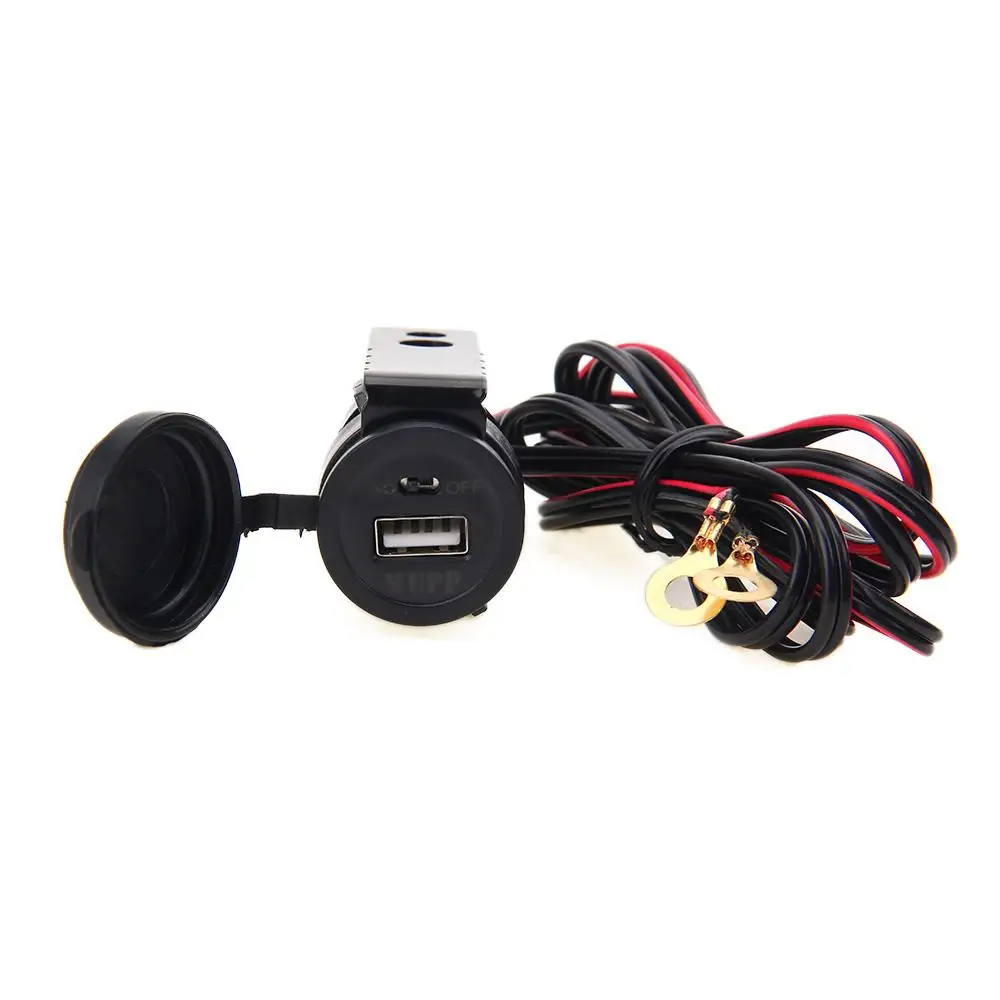 Motorcycle Handlebar USB Charger Adapter with Switch Waterproof for GPS Phone