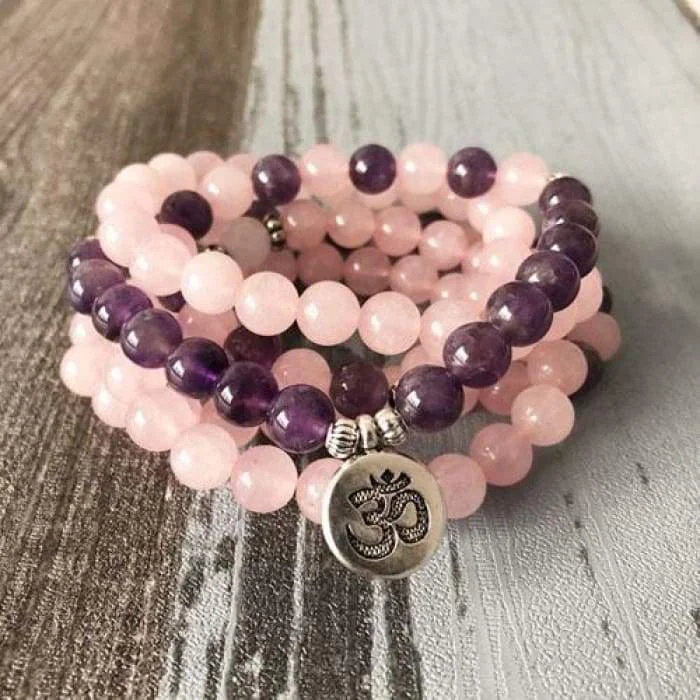 Красный Moda feminina pulseira Fosco Amazonita contas com lotus Будда Ом Charme Pulseira de Yoga 108 mala colar Прямая поставка - Цвет: Красный