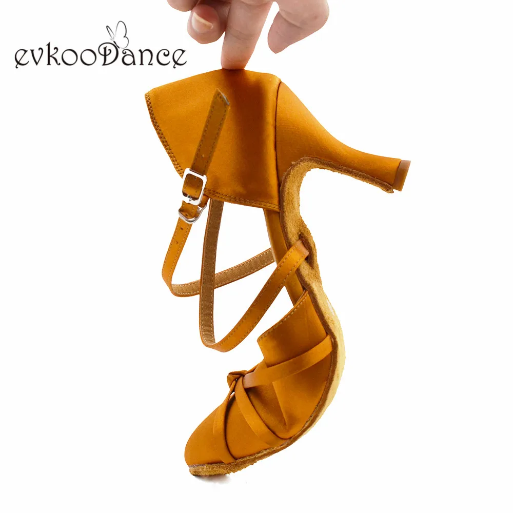 Высокий Каблук 7 см; Zapatos De Baile; Профессиональный темный загар; Цвет Сальса; туфли для латинских танцев; размеры США 4-12; для женщин; NL299