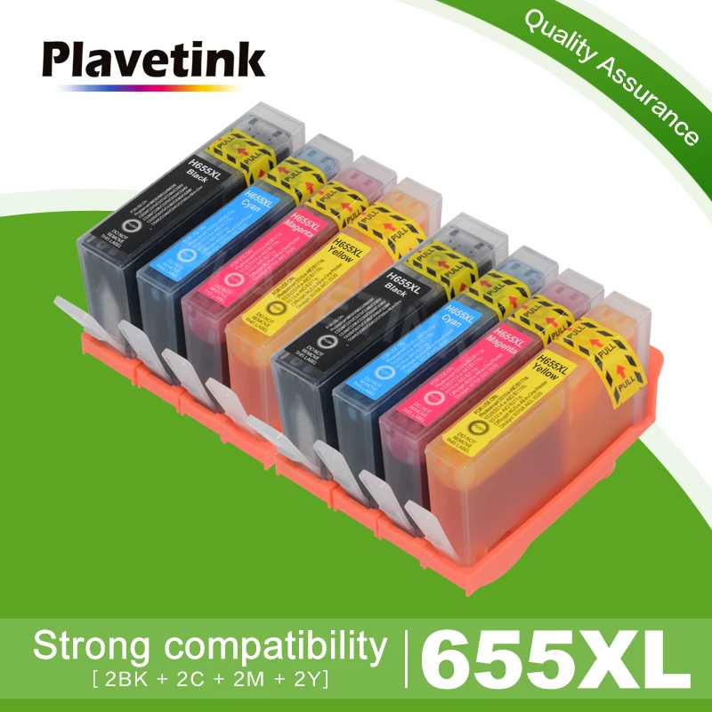 Plavetink 2 комплекта 655XL принтера чернильный картридж совместимый для HP655 XL для HP Deskjet Ink Advantage 3525 4615 4625 5525 принтер с чипом
