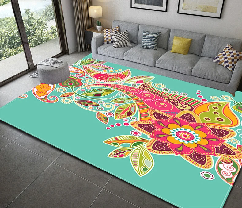 

Color psychedelic pattern carpet Square Anti-Skid Area Floor Mat 3D Rug Non-slip Mat Dining Room Living Room Soft Bedroom Carpet