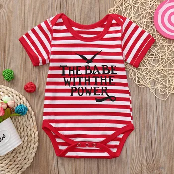 

Infant Baby Romper Boys Girls Letter Print Short sleeve Jumpsuit Outfits Summer Clothes stripe Cotton Romper детские вещи