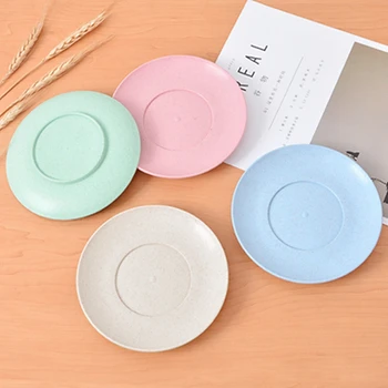 

4 Color Set Fruit Sauces Snacks Plates Storage Trays Round Wheat Food-Snack Dish Dumplings Pastry Tray Gadgets
