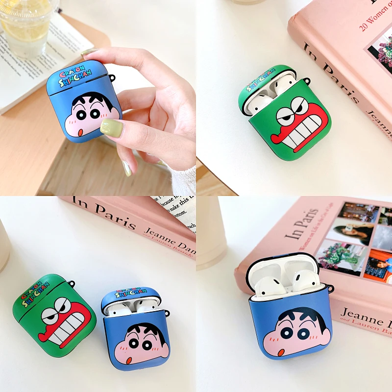 

Japan Cute TOHATO Crocodile Crayon Shin-chan Shinnosuke Nohara Earphone IMD Cases For Apple Airpods 2 Silicone Protection Cover