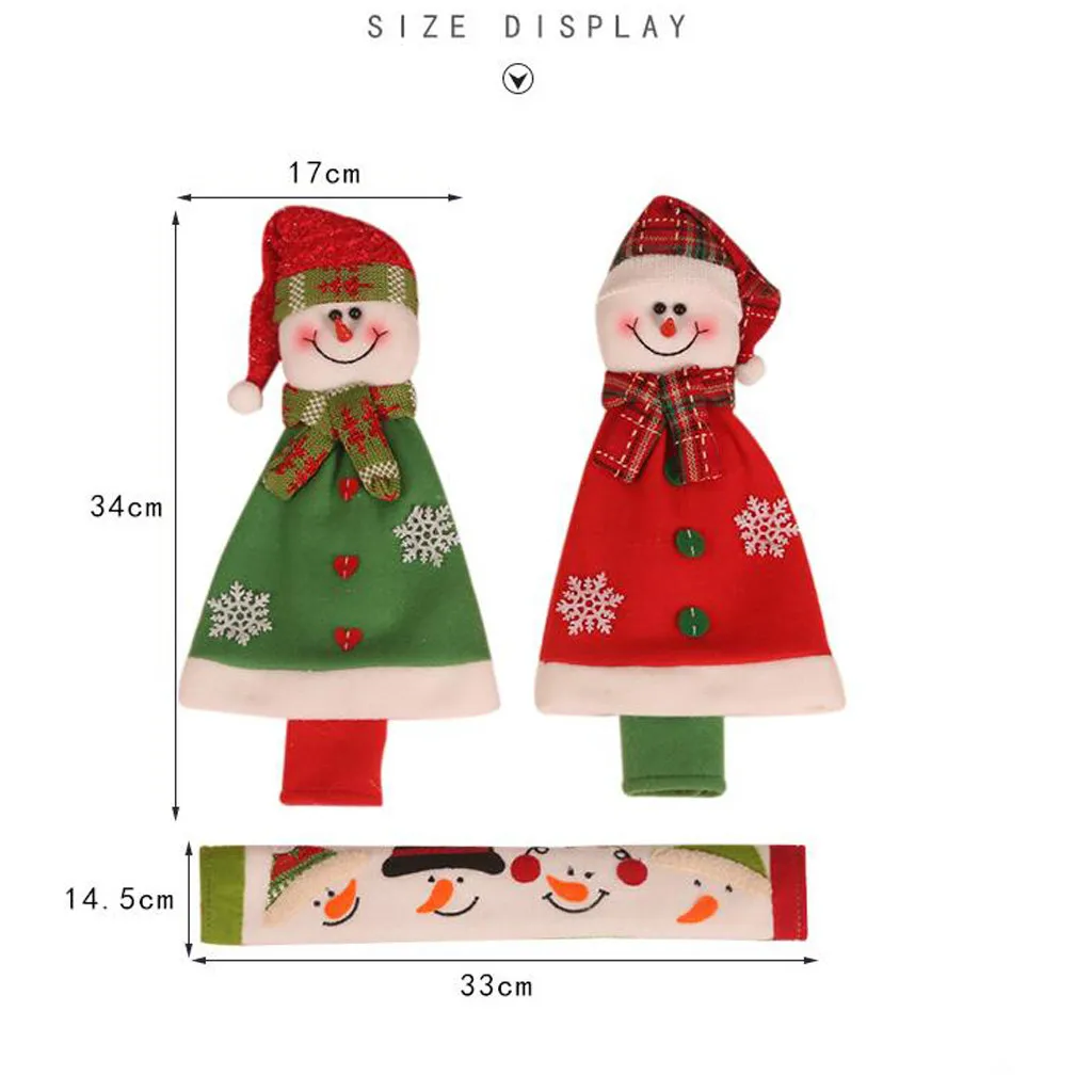 Новинка, рождественские декоративные защитные чехлы для микроволновой печи, перчатки из мешковины, перчатки для холодильника, покрытие для печи, домашний декор#20