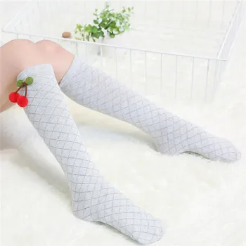 

Imcute Cherry Cotton Girls Stockings Kids Children Plaid Knee High Socks Stocking Baby Toddler Leg Warm Leggings