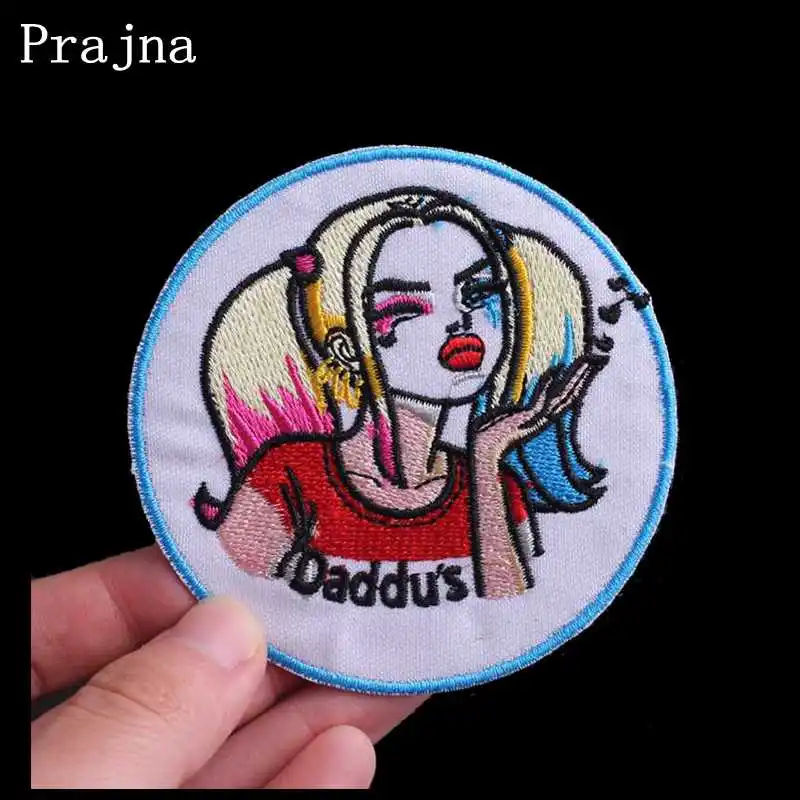 

Prajna Punk Clown Patch Iron On Patches For Clothes Embroidered Patches For Clothing Jacket DIY Stripes On Man Clothing Applique