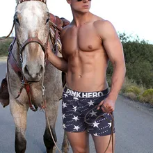 Мужские трусы-боксеры, сексуальные модные шорты с принтом, нижнее белье для плавания, трусики-шорты, сексуальные трусы
