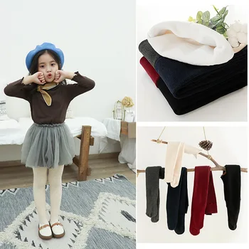 

Girls Winter Winter Style Thick plus Velvet Stockings Solid Color Elasticity Korean-style Collocation Pencil Pants Skinny Pants