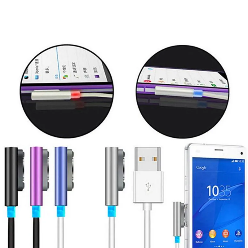 

1M/3ft USB Magnetic Charger USB Adapter Magnet Charging Cable for Sony Xperia Z3 L55t Z2 Z1 Compact XL39h