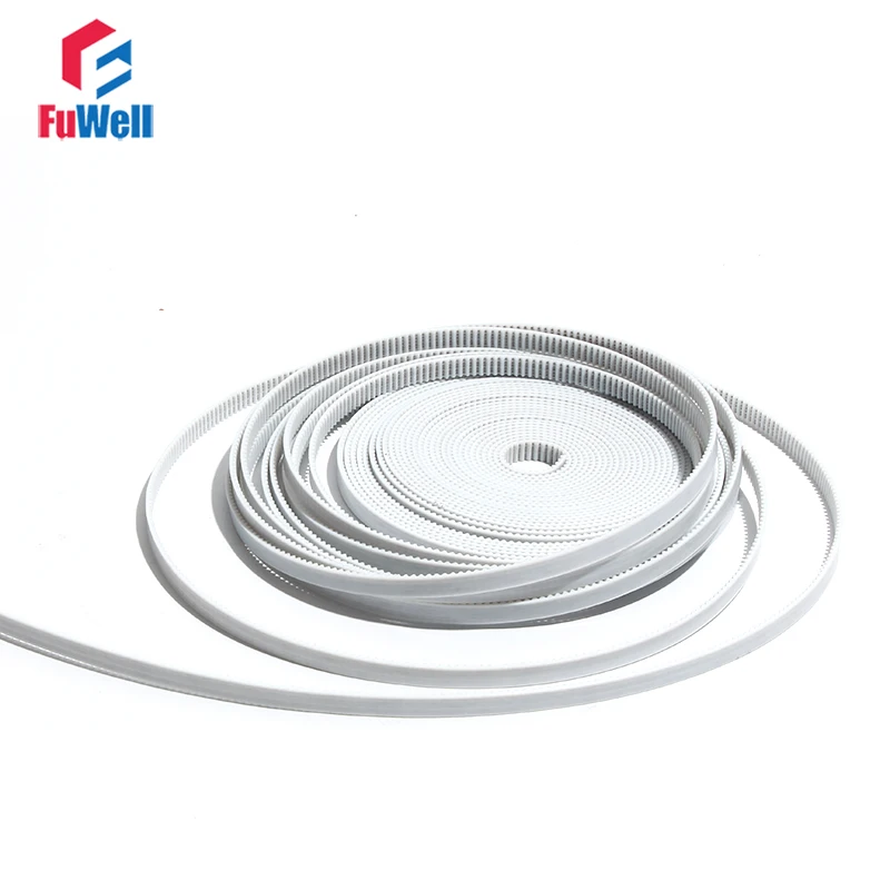 

2GT Type White PU Opened Timing Belt 2mm Teeth Pitch Gear Pulley Belt 6mm/10mm Width Polyurethane Transmission Belt