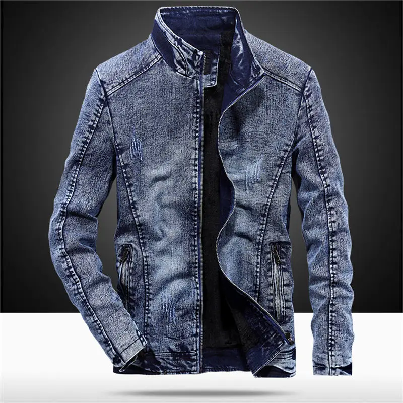 Осенние куртки Для мужчин Винтаж джинсовые Slim Fit сплошной Цвет одежда для улицы; одежда для Повседневное Для мужчин s джинсы модные Винтаж одежда для Для мужчин пальто новая - Цвет: Прозрачный