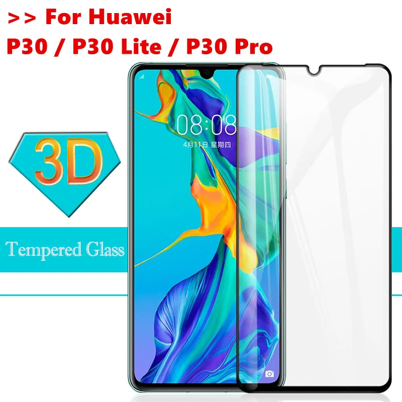 Закаленное стекло на huawei p30 lite 3D полноэкранное защитное пленка для P30 светильник