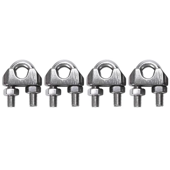 

10 Pcs Male Thread 5mm Wire Rope Clip Cable Clamp Fastener