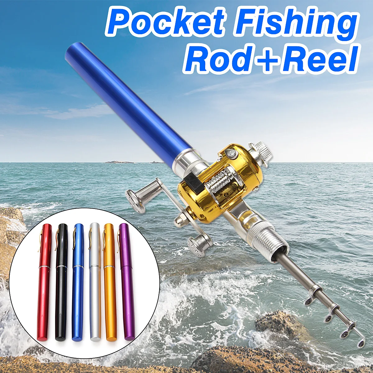 Bobing Fishing Rod Reel Combo Kit Set Mini Telescopic Portable