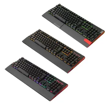 

Wired USB RGB Gaming Keyboard LED Backlit Aluminum Alloy Panel Suspension Keycap Desktop Computer Home Gaming Keypad