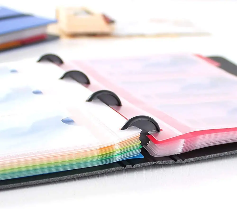 Business Card Organizer Holder Book, Credit Binder File Sleeve Storage, Name Card Holders Men & Women, 5 Index Tabs