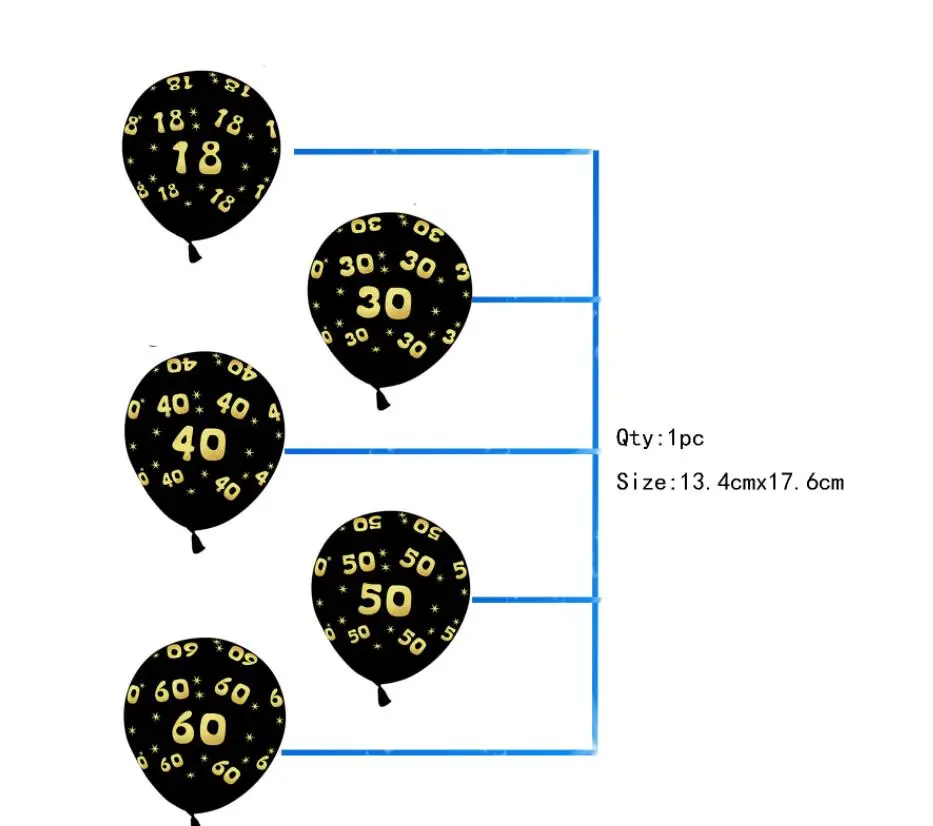 18-30th 40th счастливый день рождения фото стенд реквизит для фотографий 50 60 лет День рождения украшения для взрослых 12 маленький воздушный шар