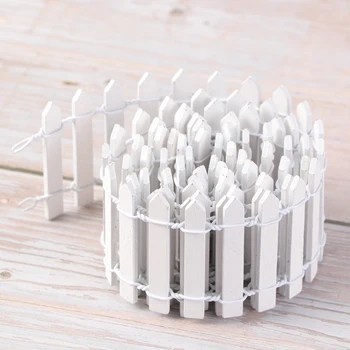 

100cmx5cm Mini Small Wood Fence DIY mini house Fairy Garden Micro Plant Pot Decor Bonsai Terrarium Ornament (White)