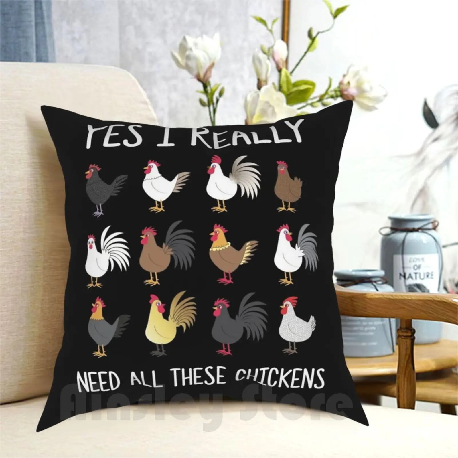 

Да, мне действительно нужны все эти цыплята, забавная подушка для сельского хозяйства, мягкая подушка с принтом для дома, фермер, сумасшедшая курица