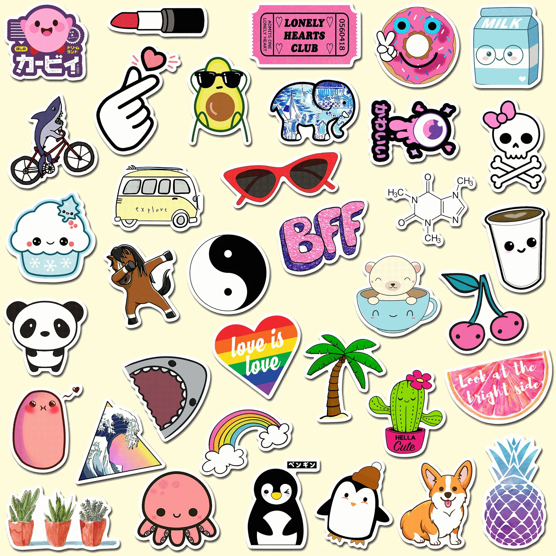 Tablet Decals 21pcs Cartoon Simple Cute Stickers For Children Toy ...