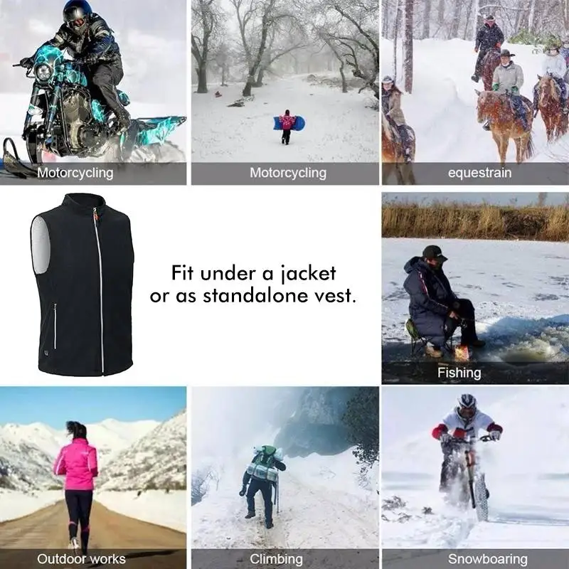 Washable Outdoor USB Infrared Electric Heating Vests Jackets Waterproof Men Women Winter Thermal Warm Clothing Motorcycle Huntin