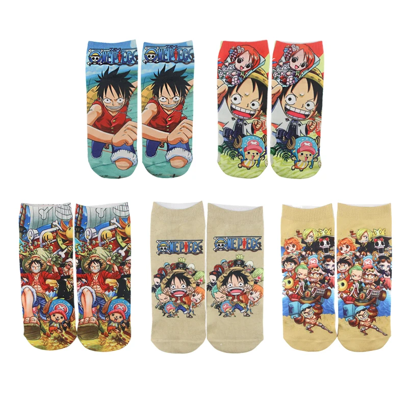 

ZF1945 1pair Anime Socks Luffy Pirate King Cool Character Socks Comfortable Breathable Fashion Novelty For Friends Anime Lovers
