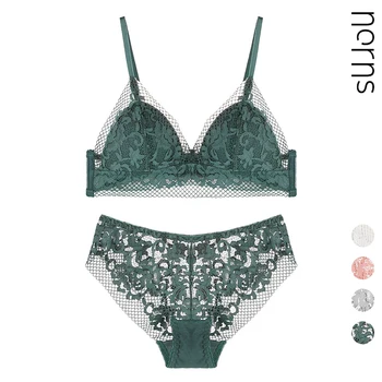 

Norns Ms. Lace Triangle Cup Sexy Lingerie French Bra Set Small Fresh Underwire Underwear Bra Set