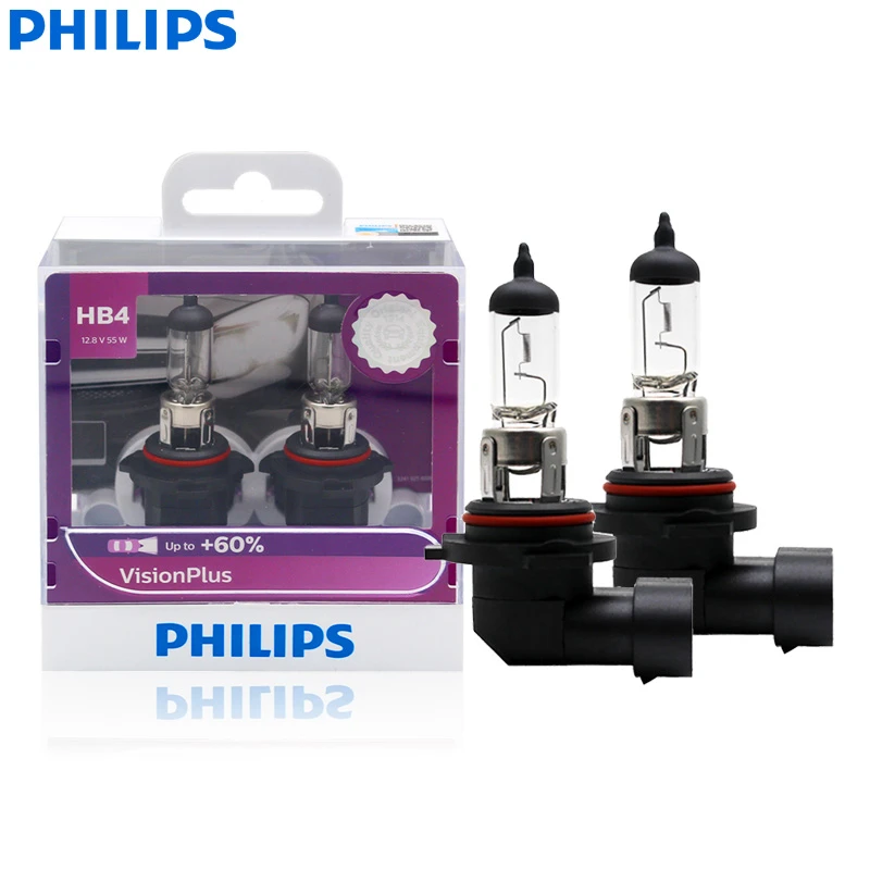 starlight headliner Philips 9006 HB4 VisionPlus 12V 55W P22d  Halogen Car Headlight VP +60% More Bright Light Auto Lamp Original Bulb 9006VPS2, 2X foggy headlights