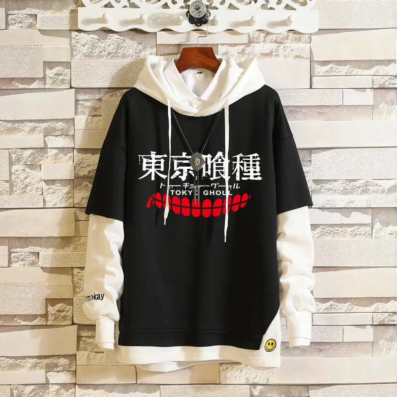 

Cosplay Costumes Sweater Hoodie Anime Tokyo Ghoul Sportswear Sweatshirts Top Fake Two Piece Women Men