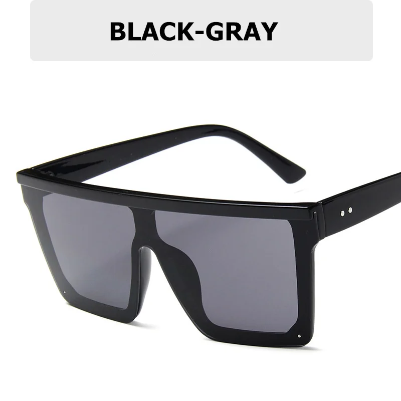 Негабаритных прозрачных солнцезащитных очков для вождения женские солнцезащитные очки винтажные мужские очки UV400 Gafas de sol очки ночного видения - Название цвета: Black-Gray