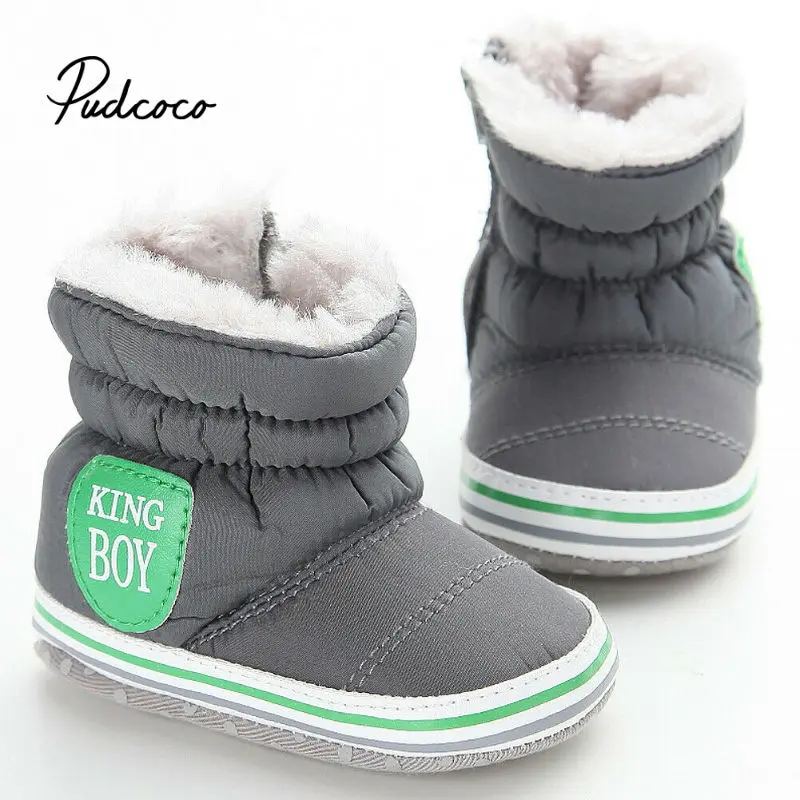 Pudcoco/зимняя обувь для маленьких мальчиков; зимняя теплая обувь для младенцев; Детские ботиночки из искусственного меха для девочек; кожаные детские ботиночки с рисунком звезды для мальчиков