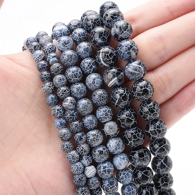 Natural Black Agate Stone Bead  Banded Black Agate Stone Beads - Natural  Black Stone - Aliexpress