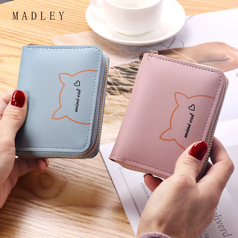 

2019 New Style Women's Wallet Short Korean-style Fashion Fashion Pattern Clutch Zip Card Package