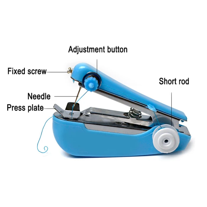 Mini Sewing Machine Portable Manual Stitch Fabric Handy Needlework Tool DIY OD889