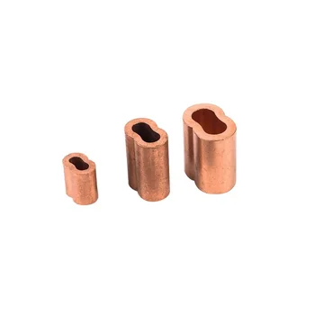 

100PCS M1/1.5/2/2.5/3/4/5MM Diameter Copper 8 Shape Wire Rope Clips Copper Clamps Copper Ferrules Copper Crimping Sleeves