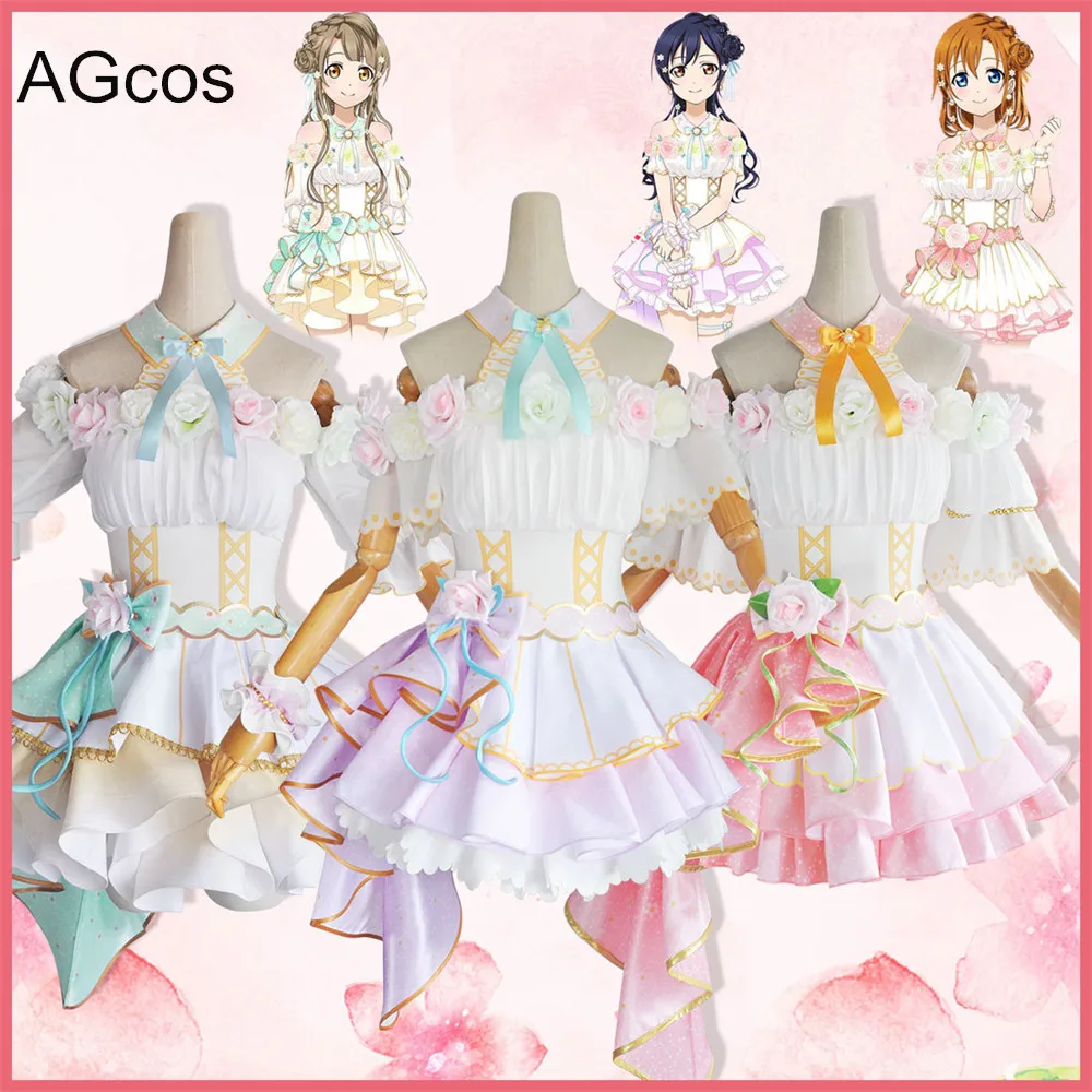 

AGCOS Flower Celebration Ver. LoveLive！Honoka Kousaka Kotori Umi Eli Tojo Maki Rin Hanayo Nico Cosplay Costume Christmas Dress