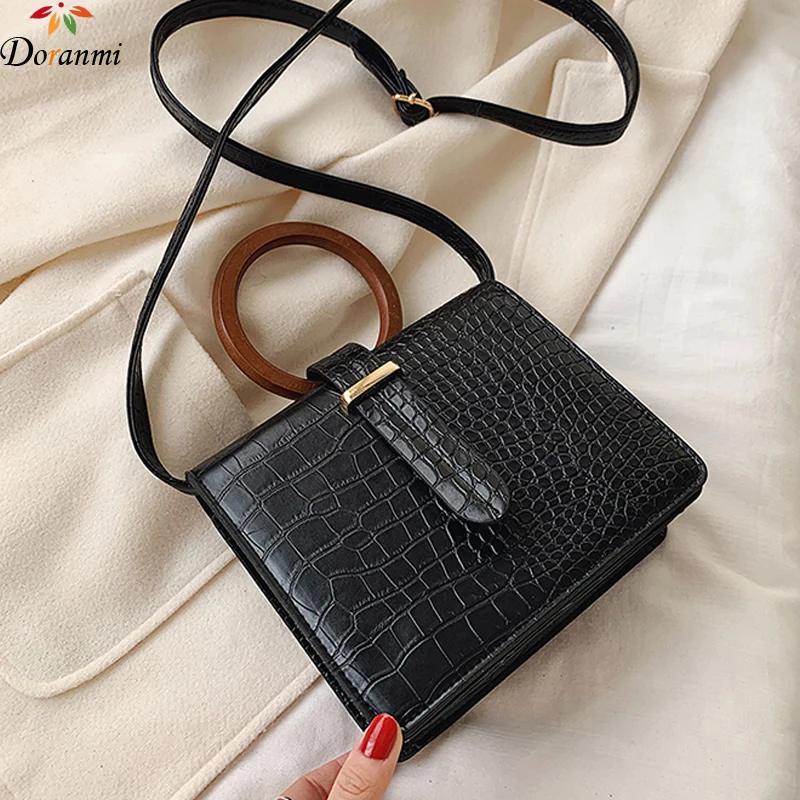 

DORANMI Stone Pattern Handbag Women's Bags 2020 Belt Buckle Top-handle Bags Female Square Flap Crossbody Shoulder Bag Bolso G495