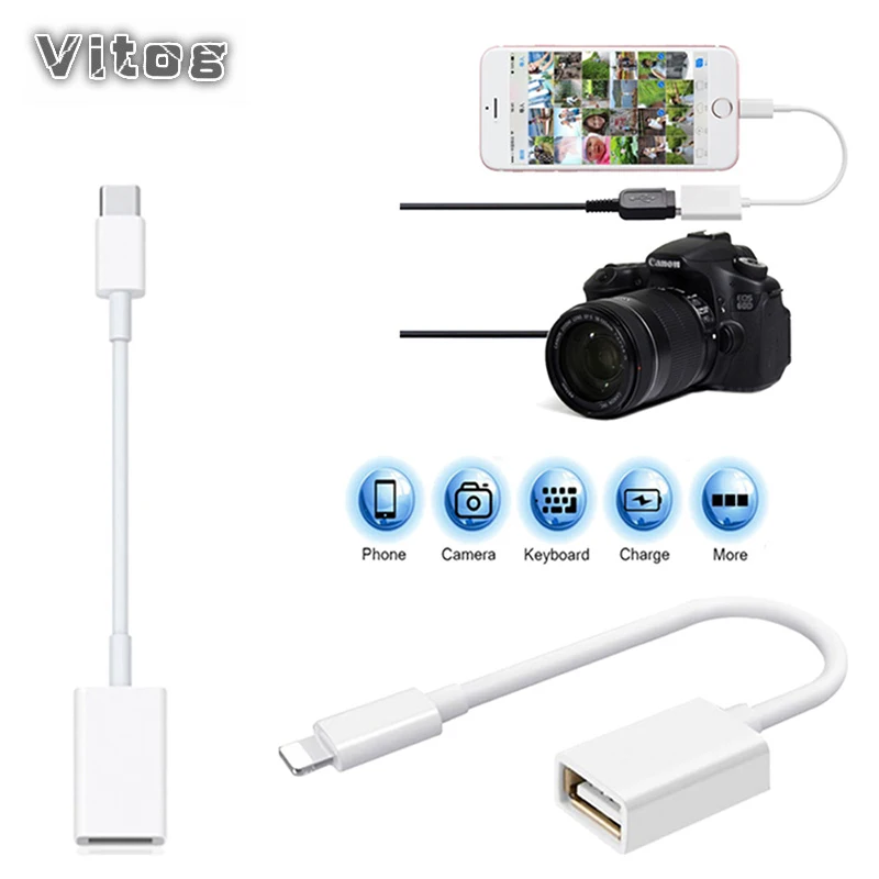 Кабель OTG конвертер данных для iPhone iPad разъем клавиатуры USB кабель наушников