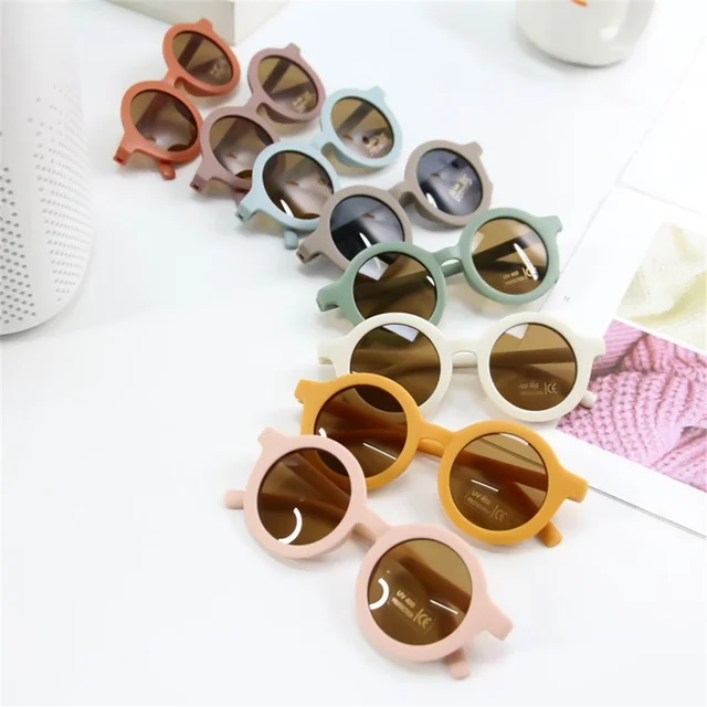 Kids Fashion Children's Sunglasses Infant's Retro Solid Color Ultraviolet-proof Round Convenience Glasses Eyeglass 3