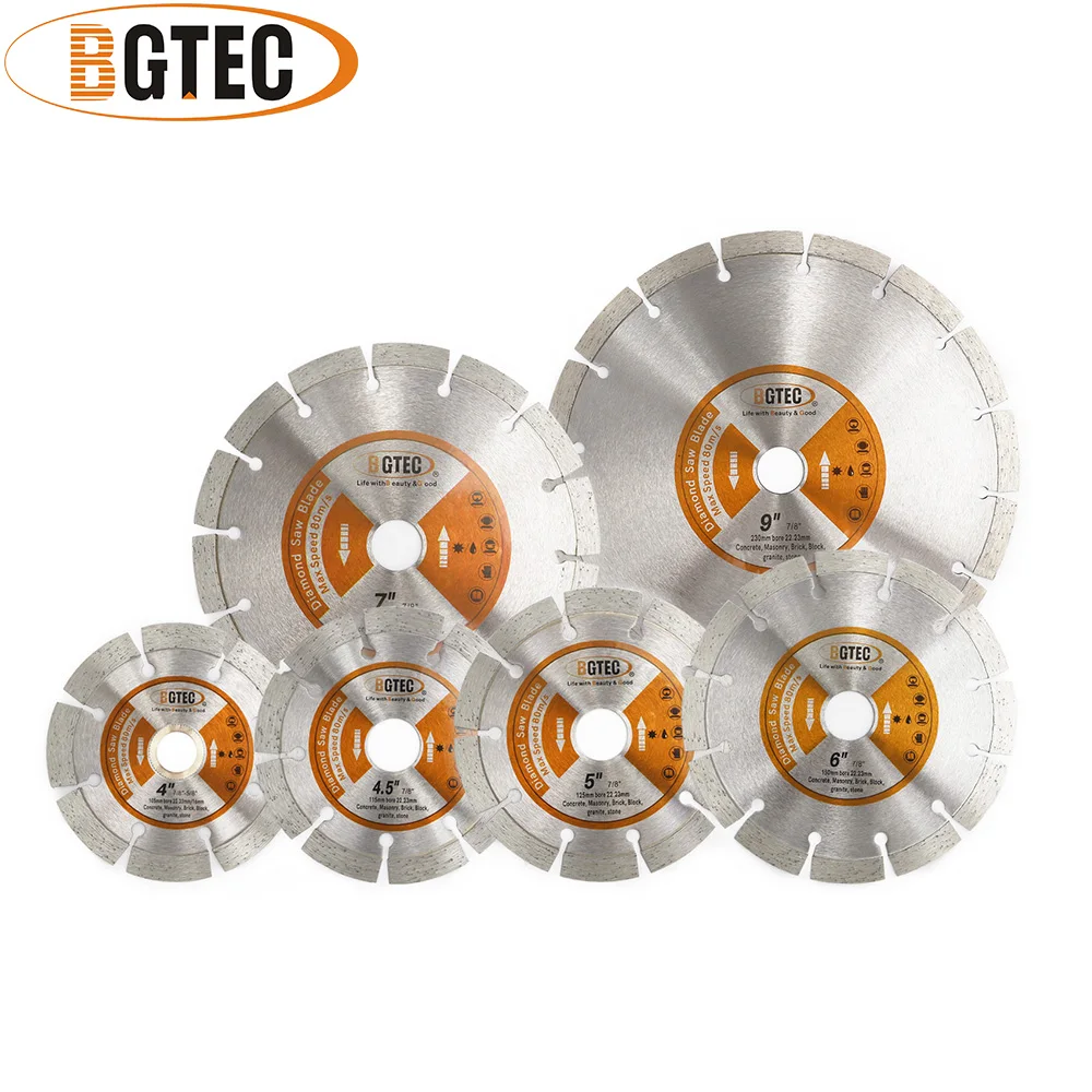 BGTEC 1개 4/4.5/5/6/7/9인치 톱날 절단판 105-230mm 도자기 화강암 대..