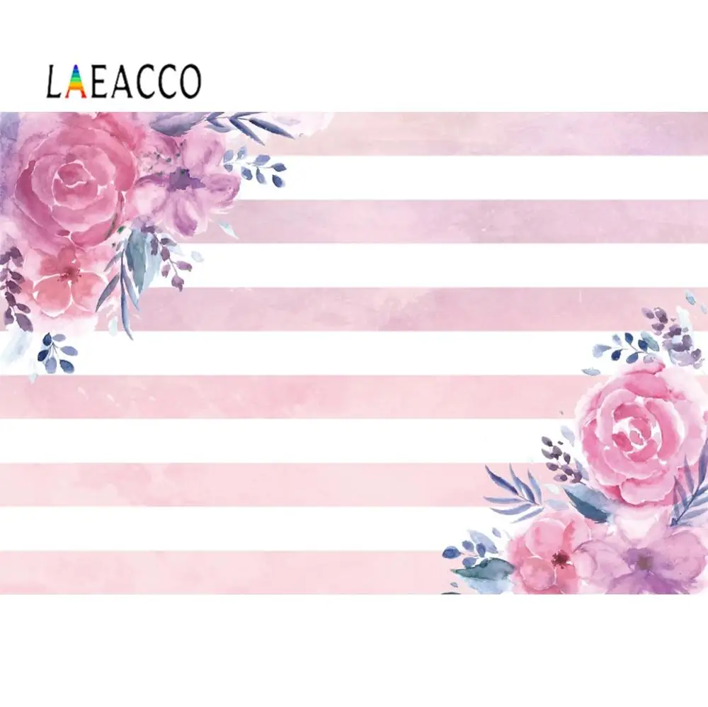 Laeacco Акварельные Цветы розовый фото фон украшение детский душ ПОРТРЕТНАЯ