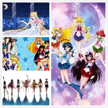 

Full Round Mosaic Diamond Embroidery Sailor Moon 5d Diy Diamond Painting Cross Stitch Home Decoration Painting Kits