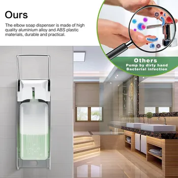 

500ml Soap Dispenser Wall-Mount Soap Lotion Pump Manual Type Soap Dispenser Elbow Sanitiser Liquid Soap Dispenserfor Kitchen