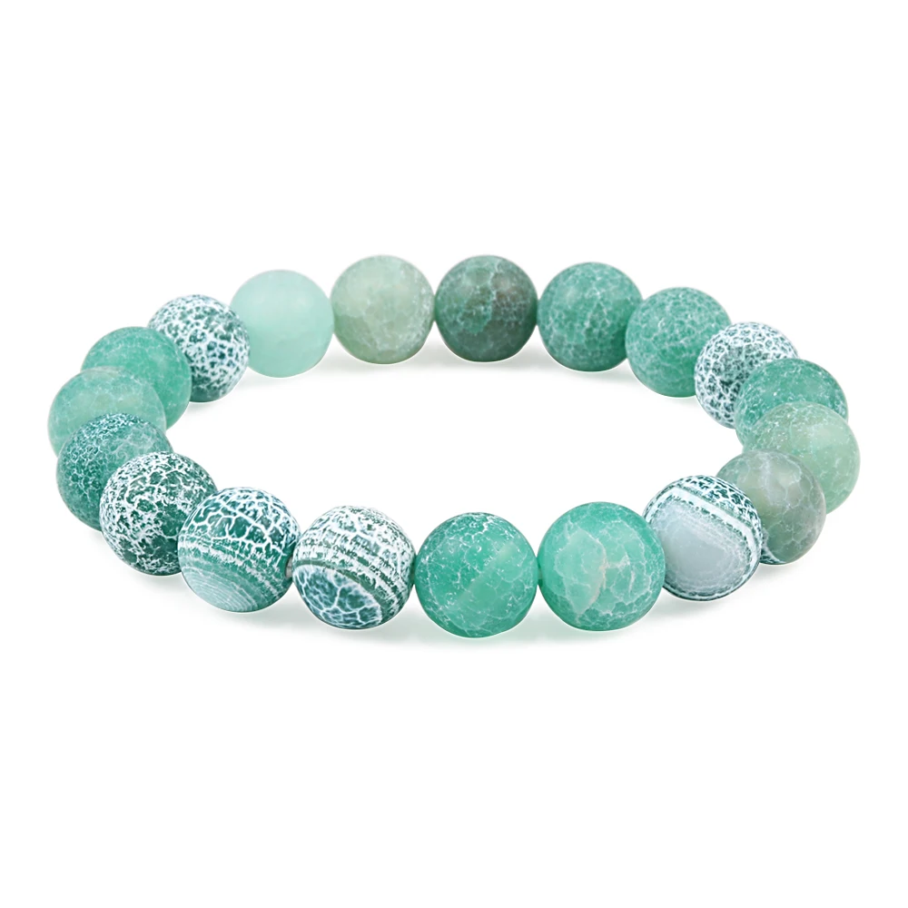 10MM 8MM 6MM Reiki Natural Stone Beaded Bracelet Weathered Strand Bracelets Bangles Chakra Men Women Jewelry Match Gift 4 Colors - Окраска металла: 10mm Green
