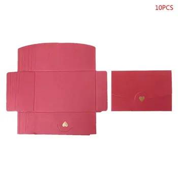

10pcs Blank Mini Heart Retro Paper Envelopes Wedding Party Invitation Envelope For Letter Greeting Cards