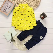 Детская одежда г. Комплекты летней одежды для маленьких мальчиков футболка с длинными рукавами+ штаны Одежда для маленьких мальчиков От 1 до 5 лет детей C