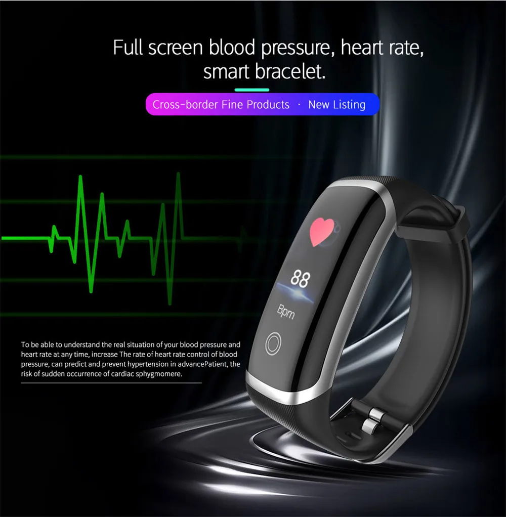 Смарт-часы M4 кровяное давление водонепроницаемые фитнес-часы монитор сердечного ритма цветной экран умный Браслет для Ios Android PK MI4