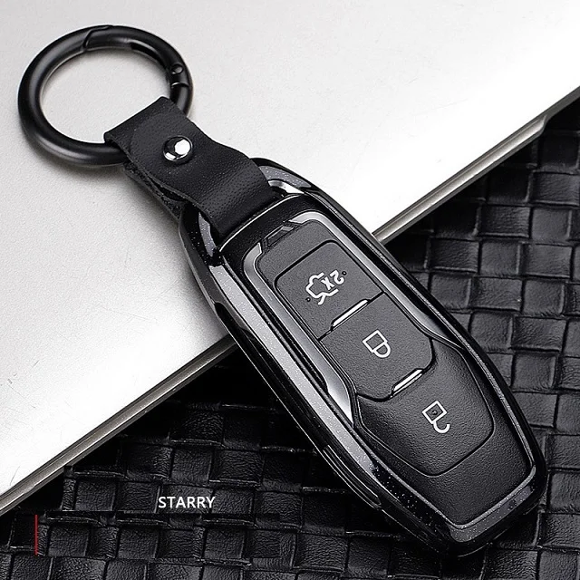 Starry Чехол для ключей из углеродного волокна для Ford Fusion MONDEO Mustang F-150 Explorer Edge Fob Shell - Название цвета: Starry